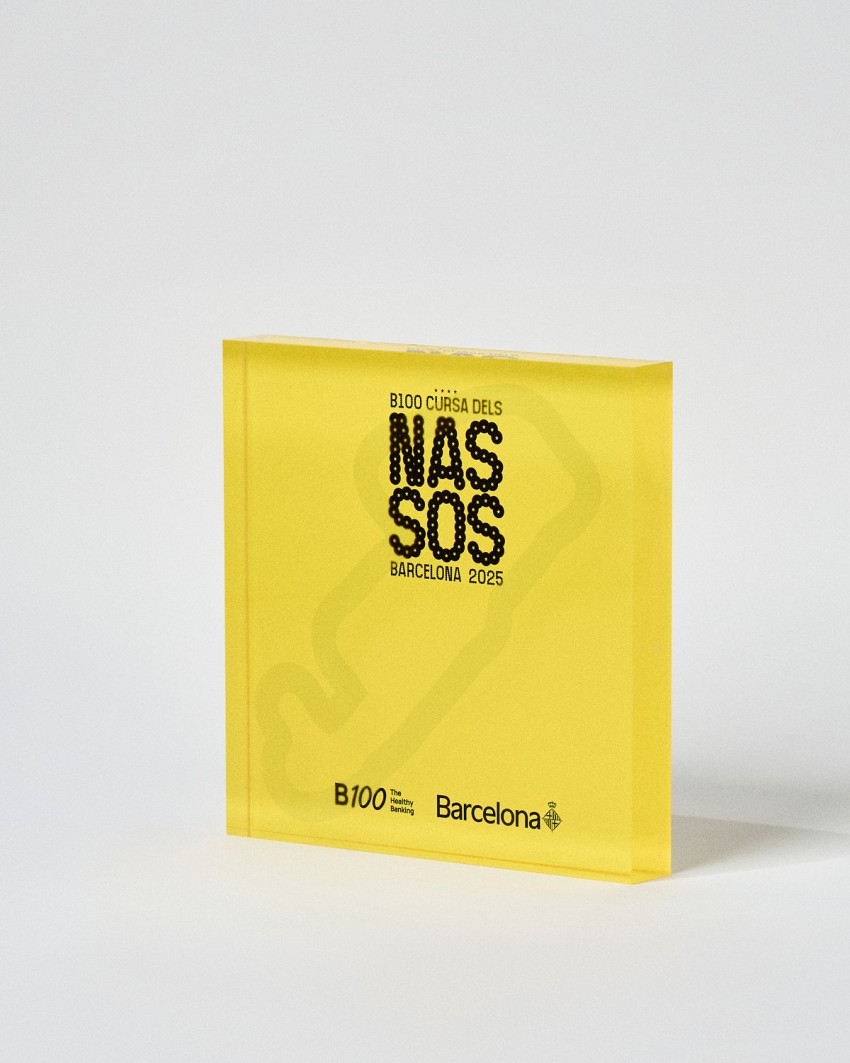 Gepersonaliseerde acryl trofee in VITRA MAXI Plaquette-formaat Sustain Awards