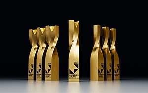 K-Design Award: un prisma que se curva hasta formar su propio logotipo